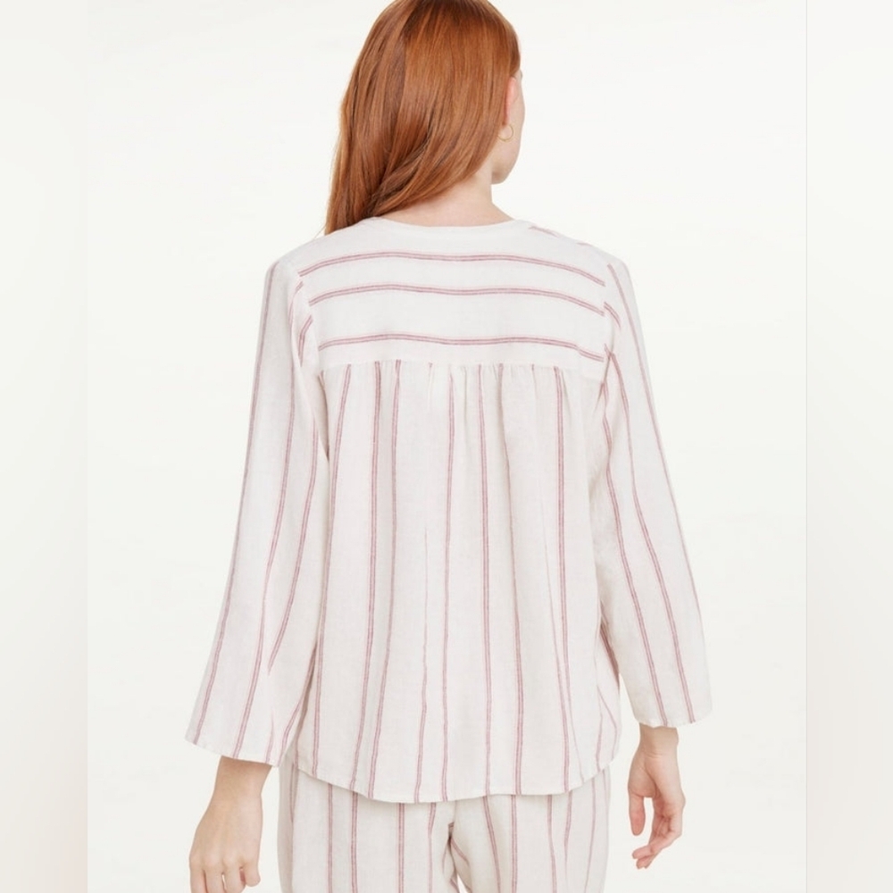 Splendid Amorosa Linen Blend Striped Top, Size XXL, Red White, EUC - Picture 3 of 9